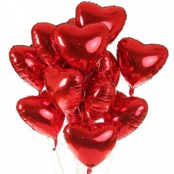 18-inch Dozen Heart-Shaped Foil Balloons - Real Flowers Pakistan