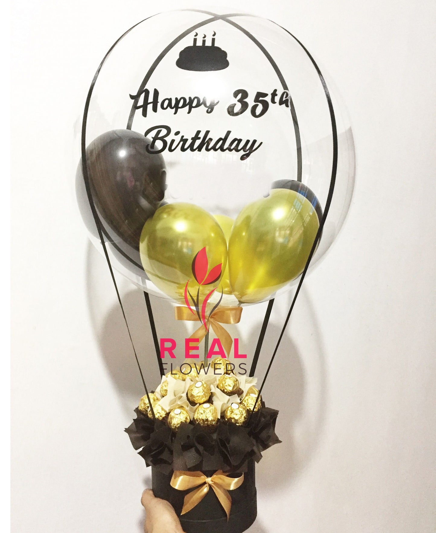 Hot Air Balloon Box of Ferrero Rocher - Real Flowers Pakistan