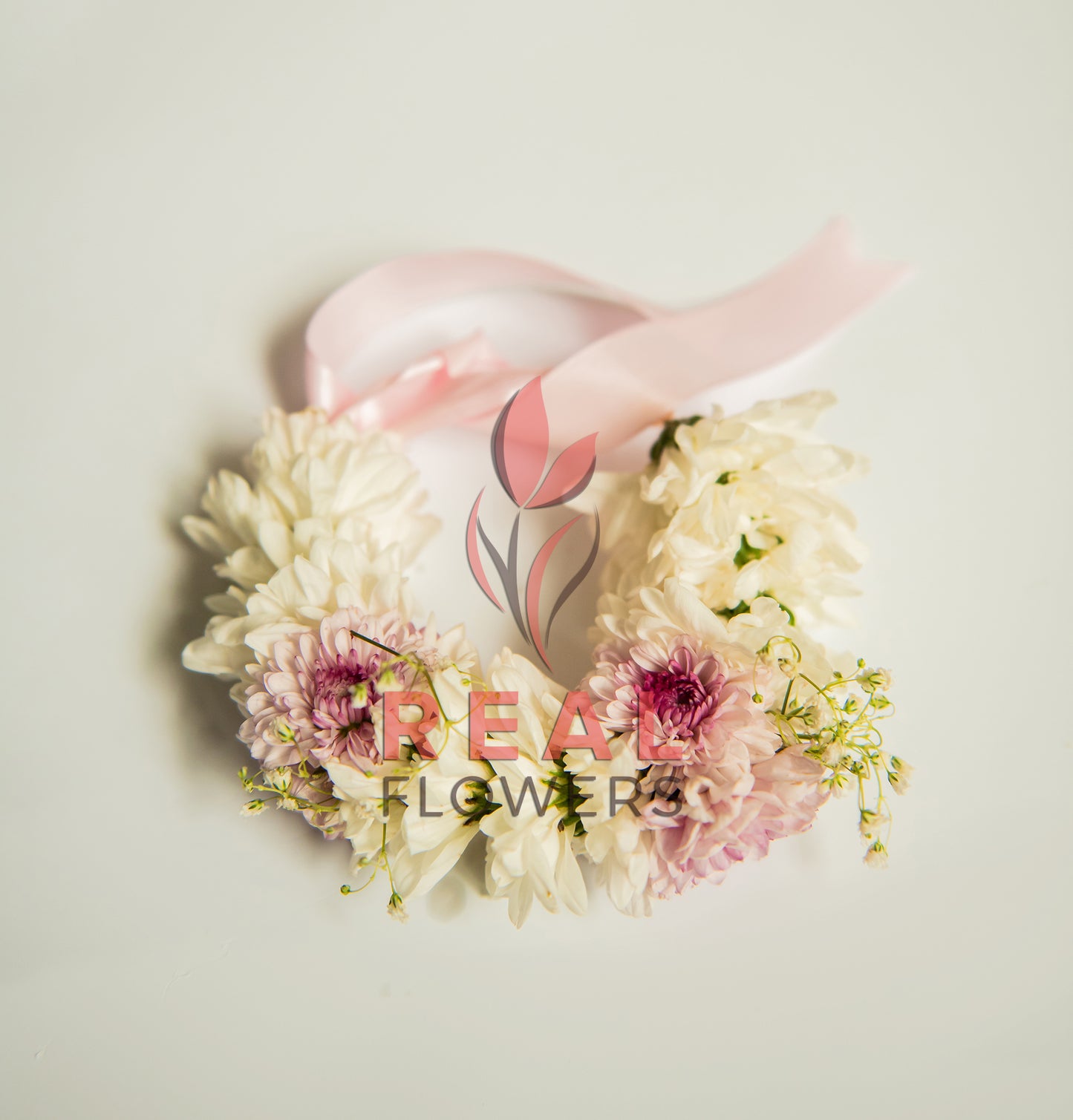 Pink & White flowers Gajra (Pair) - Real Flowers Pakistan