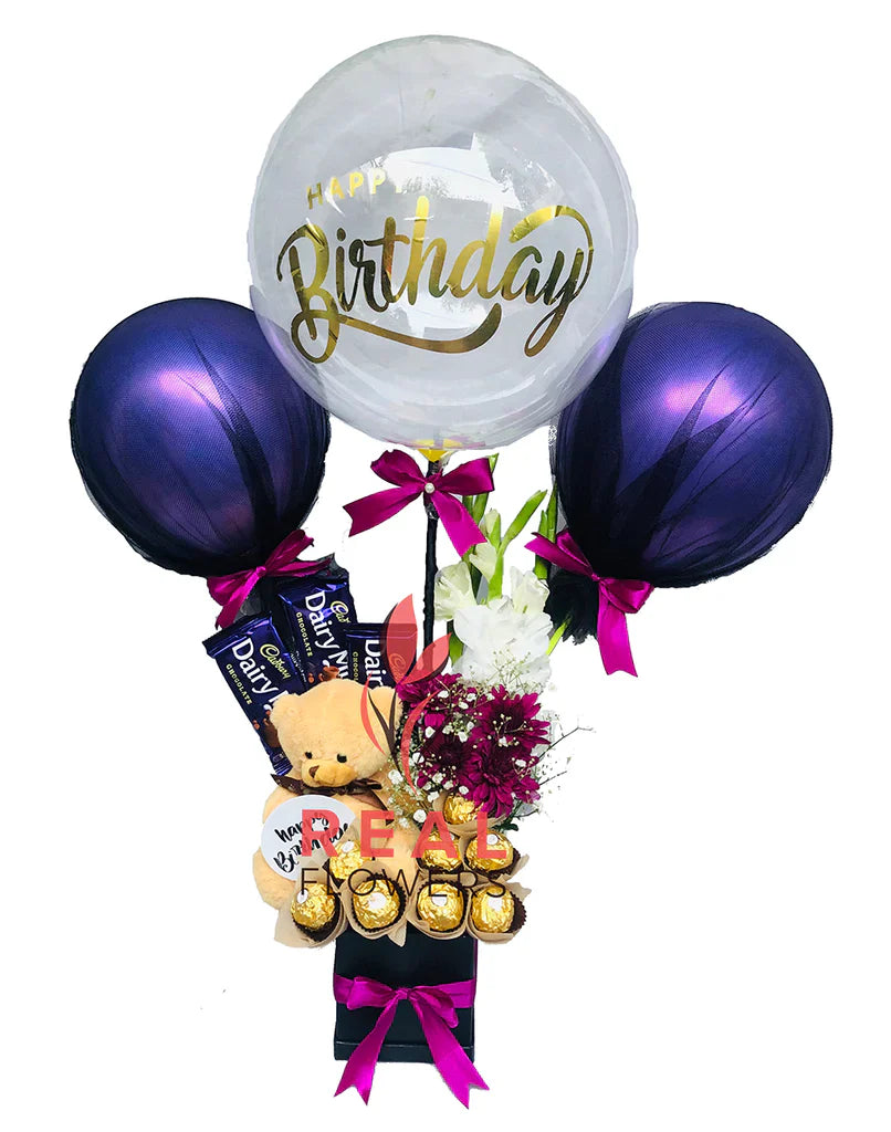 Birthday Blooms and Cake Wonders with Real Flowers