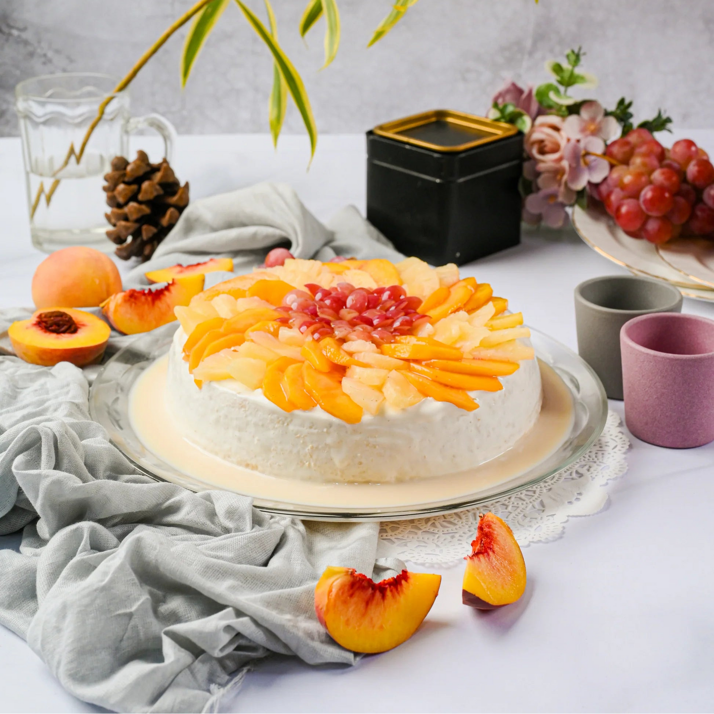 Mixed Fruit Tres Leches Cake by Auntie Munaver's - 2lbs