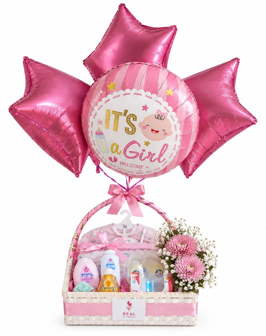 It's a New Baby Girl Basket