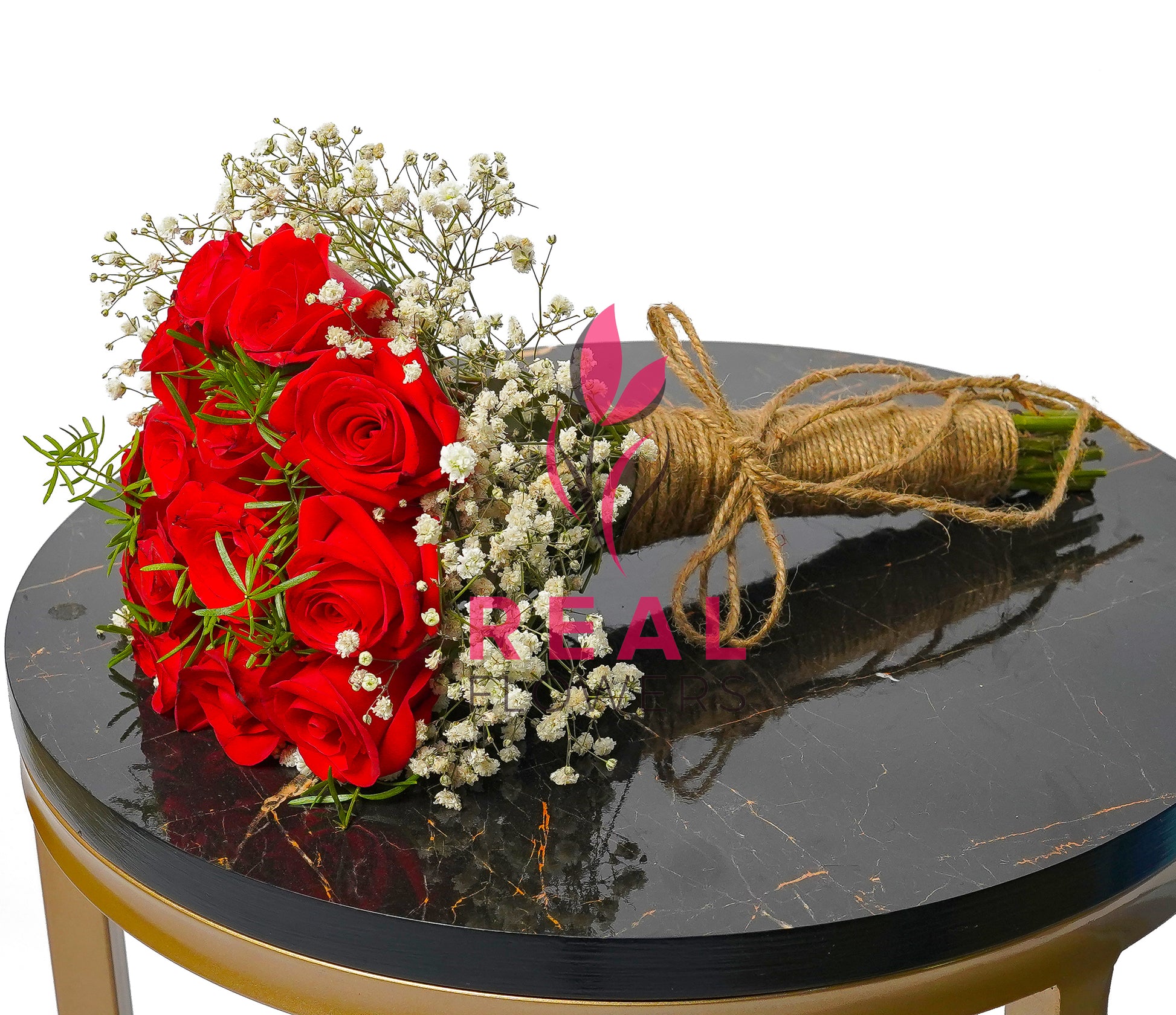 Red Roses Bridal Bouquet - Real Flowers Pakistan