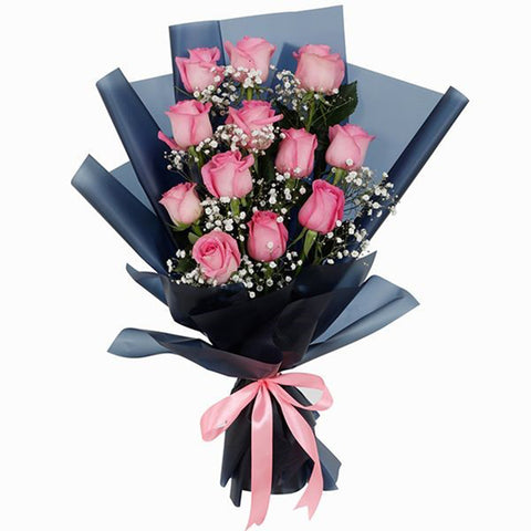 Dozen Pink - Real Flowers Pakistan