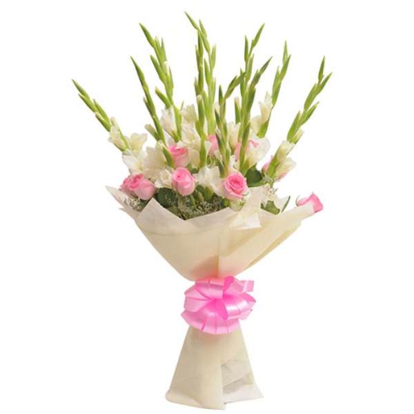Gladiolus with Imported Roses - Real Flowers Pakistan