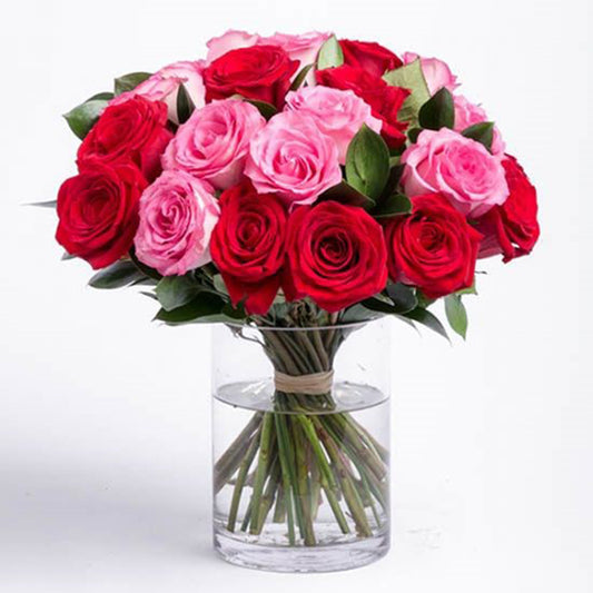 Red & Pink Roses - Real Flowers Pakistan